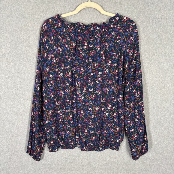 American Rag Top Medium Floral Crochet Puff Cottage Peasant Boho‎ Farmhouse - Picture 11 of 11